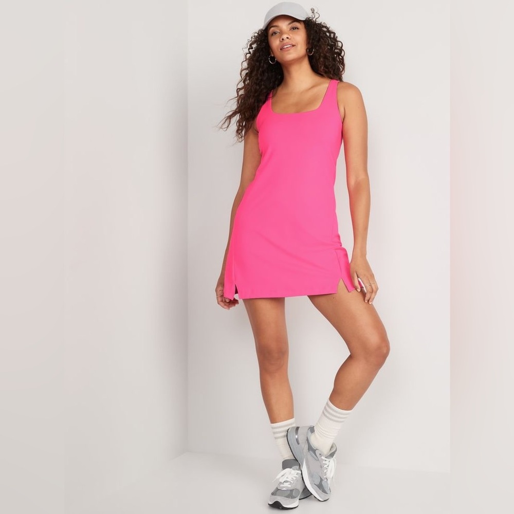 Old Navy Powersoft Sleeveless Shelf-bra Support Dress for Women Small Pink